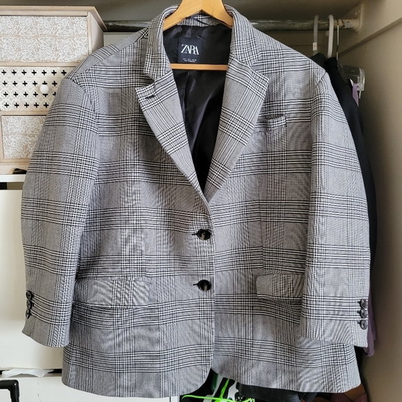Zara Oversized Check Blazer - Picture 14 of 16